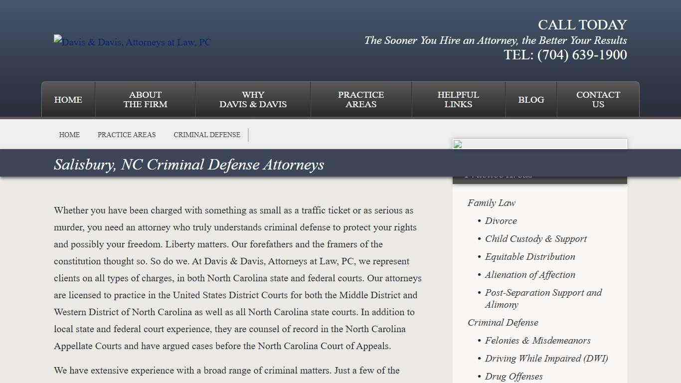 Salisbury, NC Criminal Defense Attorneys Davis & Davis